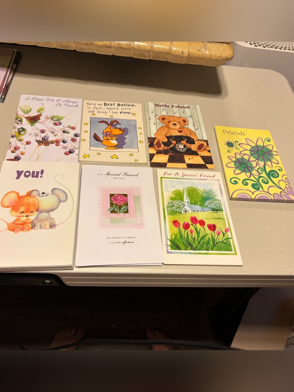 Friend cards. Assorted Floral & misc Greeting Card Set - 10 cards for 10.00 lot
